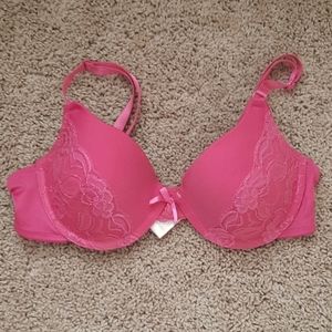 Pink bra.